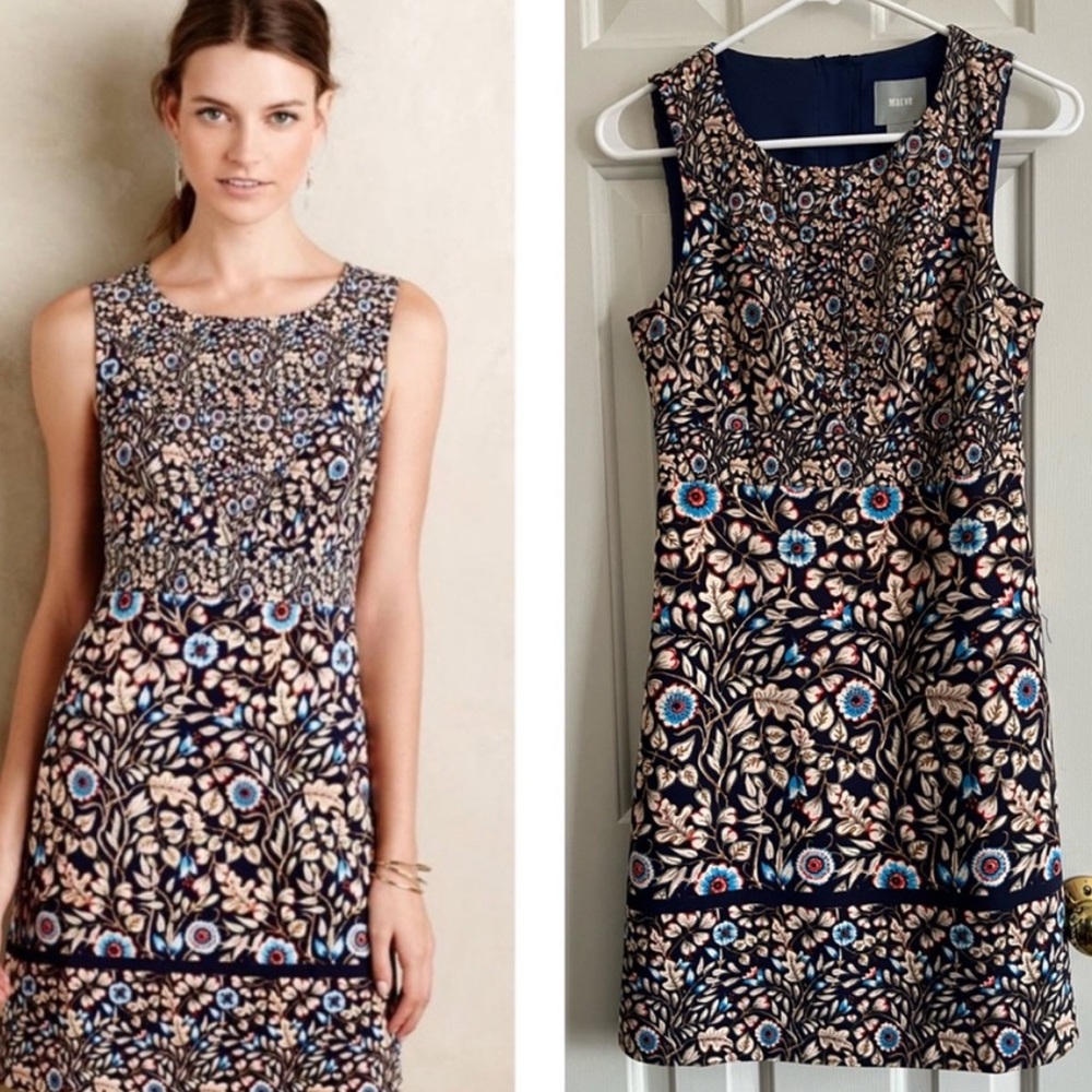 EUC Anthropologie Floral Sleeveless Dress - Multicolor